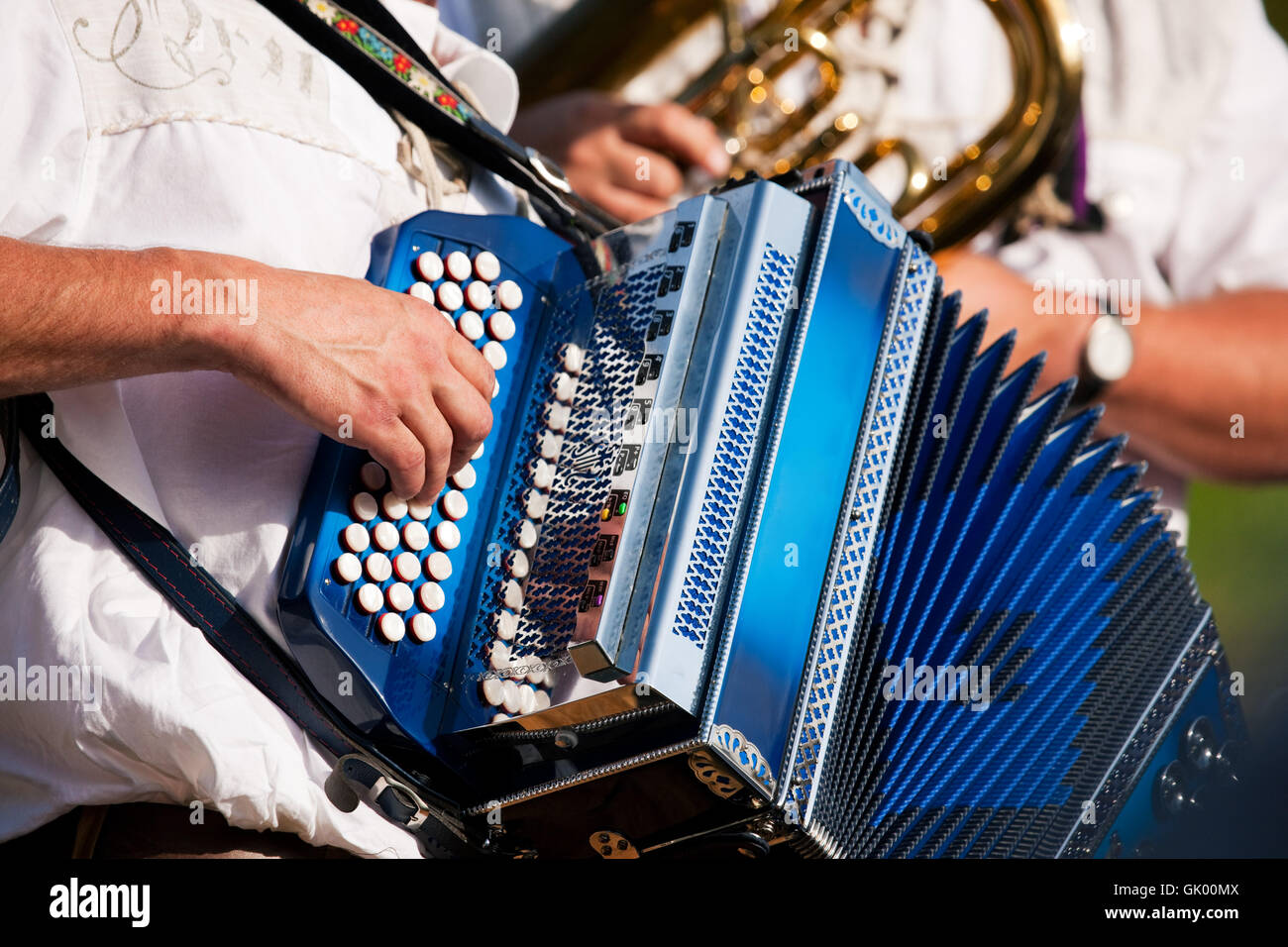 Musik-Bayern-Akkordeon Stockfoto