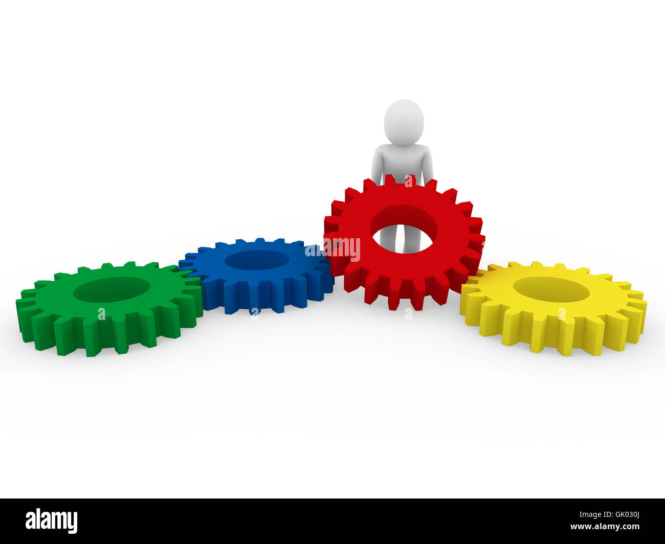 3D Human Gang grün blau gelb rot Stockfoto 3D Human Gang grün blau gelb rot Stockfoto