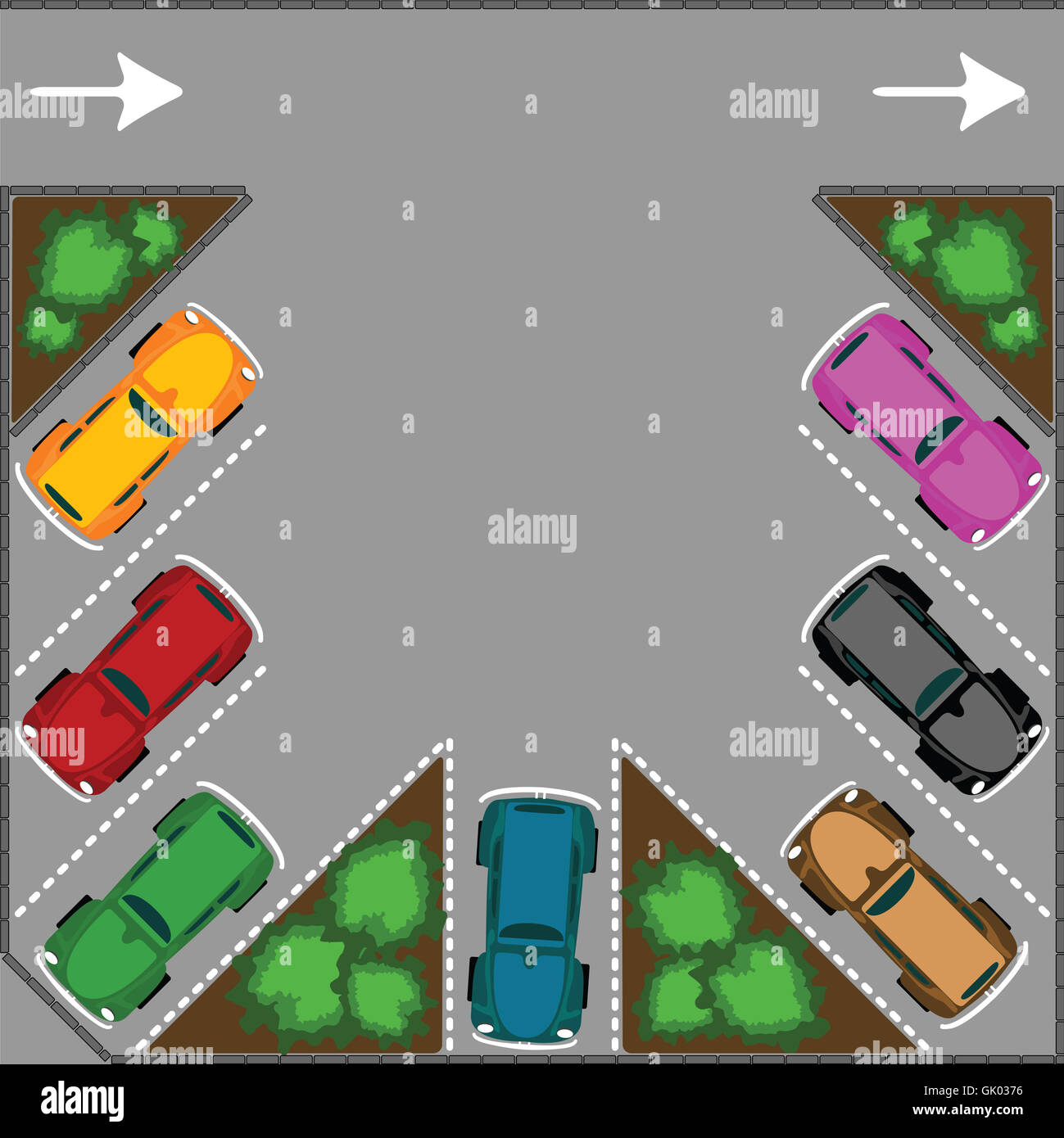 Parkplätze für Autos Stockfoto