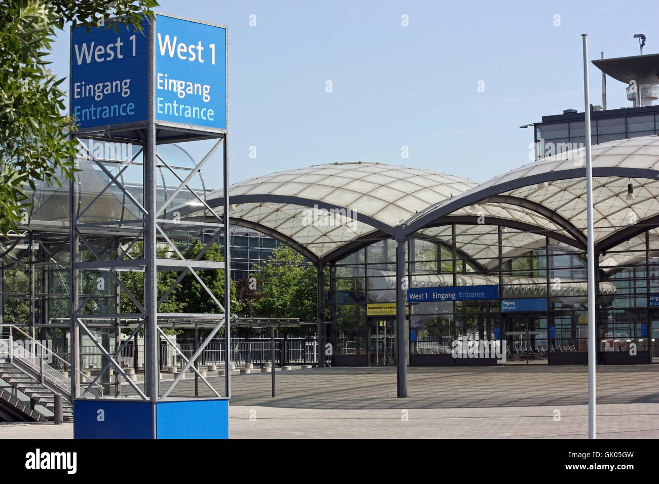 Hannover Messe Gelände Eingang west Stockfoto