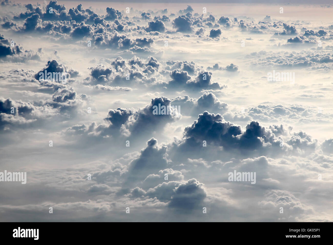 Luftbild mit Wolken Stockfoto