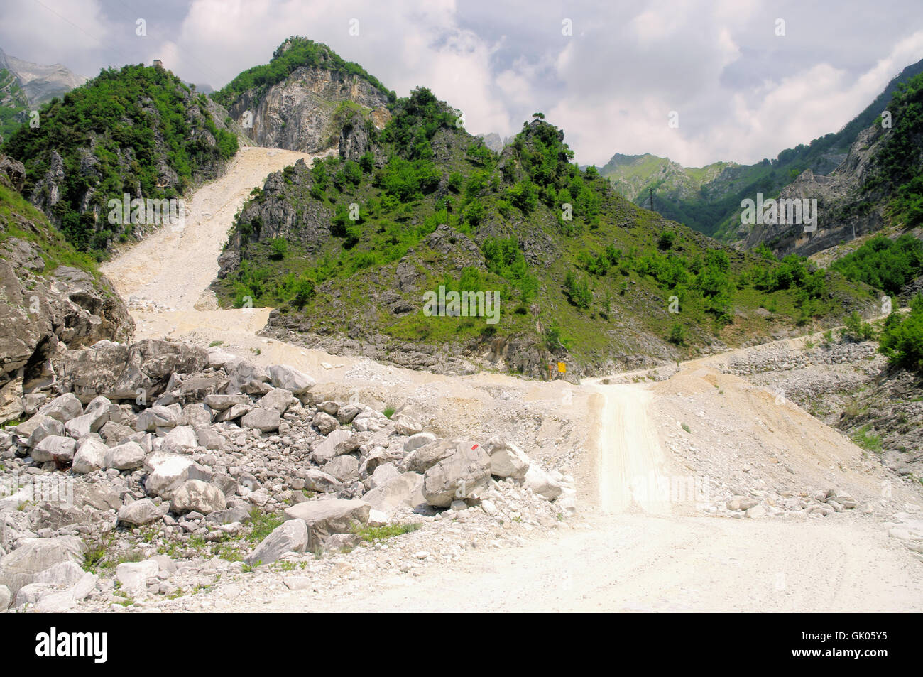 Carrara-Marmor-Steinbruch - Grube Carrara Marmor Stein 07 Stockfoto