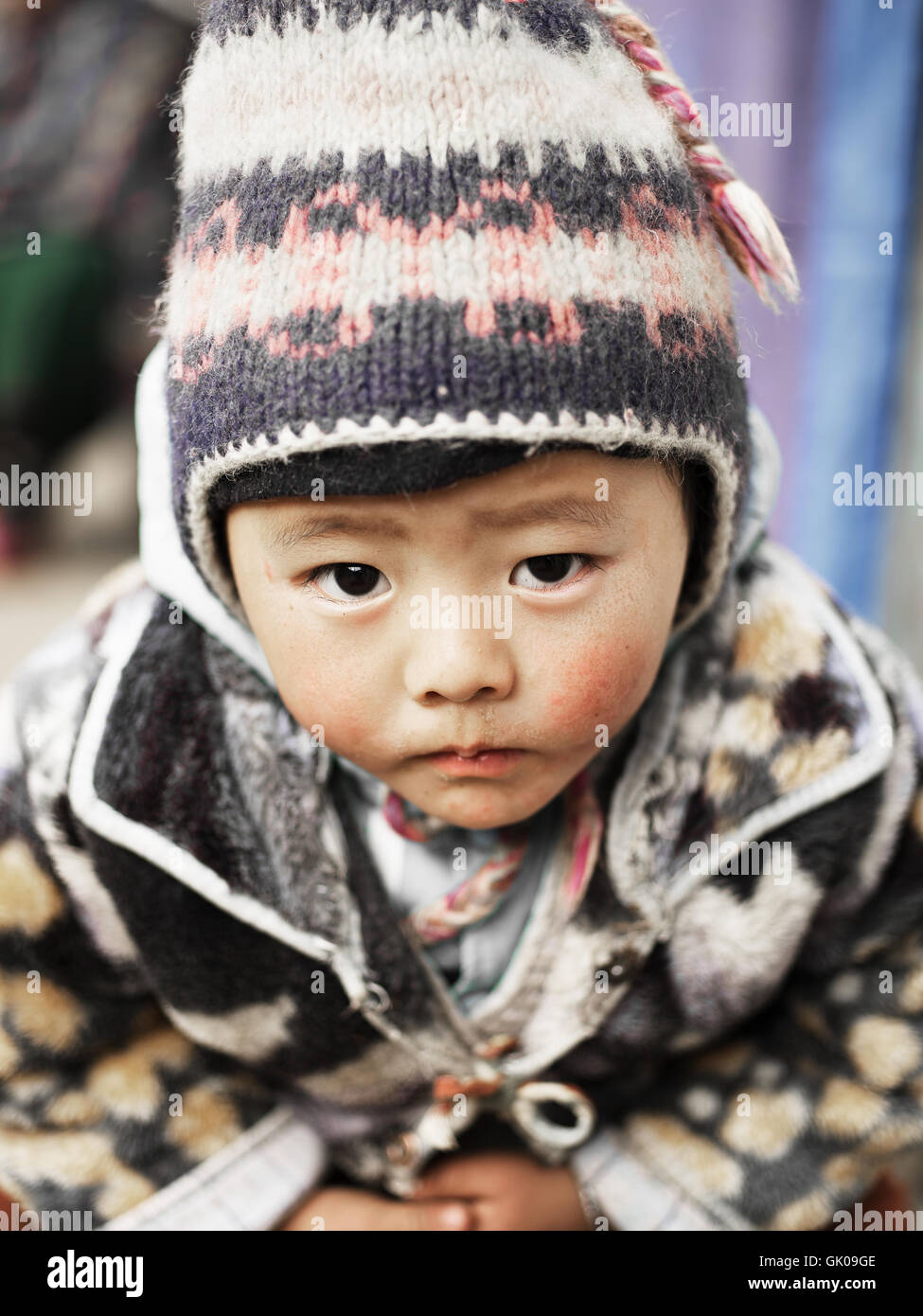 Eine native Kleinkind in Lukla, Nepal Stockfoto