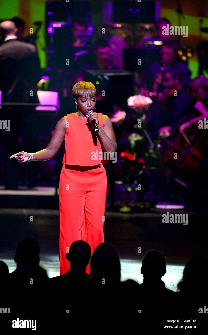Adrienne Arsht 10. Jubiläums-Gala-Konzert an Adrienne Arsht Center für darstellende Künste ZIFF Ballet Opera House - Performances mit: Estelle Where: Miami, Florida, Vereinigte Staaten, wann: 21. April 2016 Stockfoto