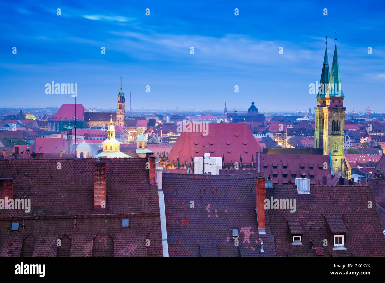 Skyline von Nürnberg Stockfoto