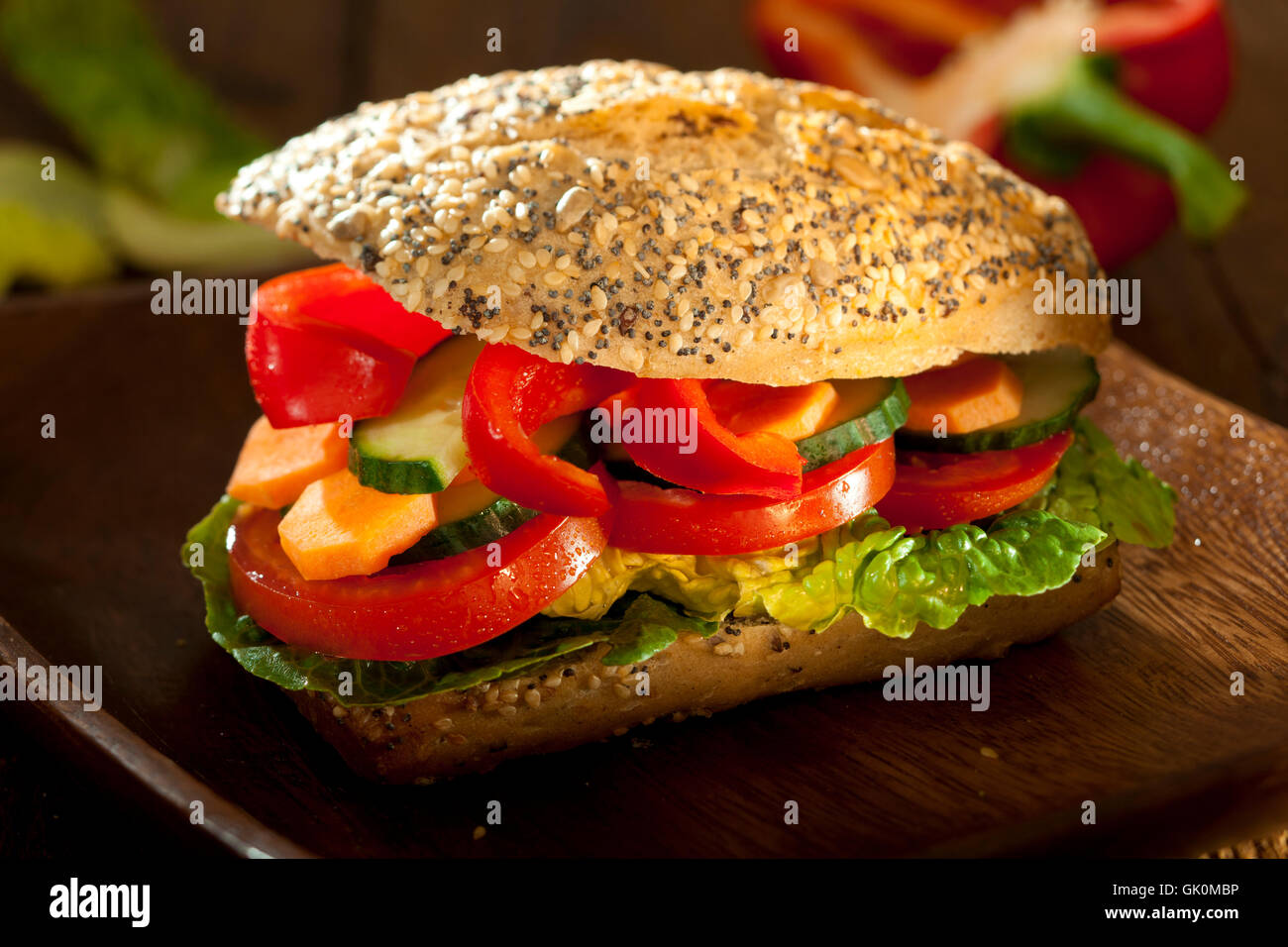 Brot Vegetarische Rohkost-Gemüse Stockfoto