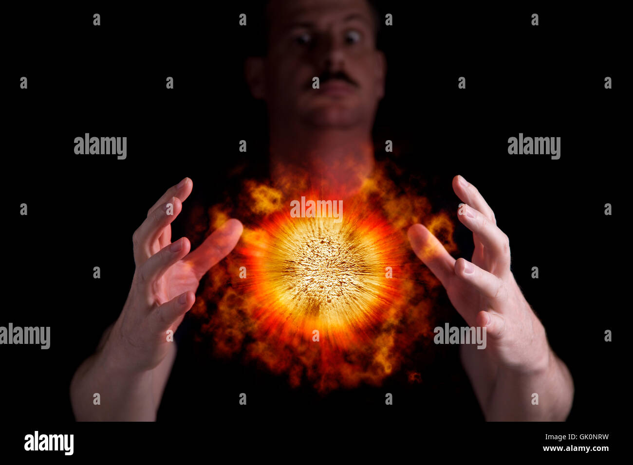 Hand-Hände-Energie Stockfoto