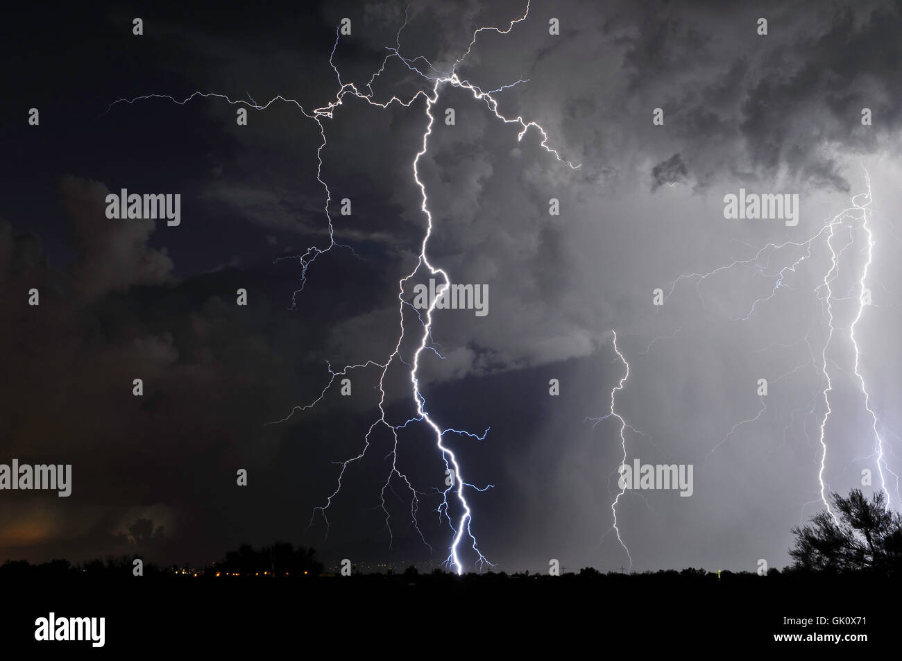 Wetterleuchten in der Flash-Blitz Stockfoto