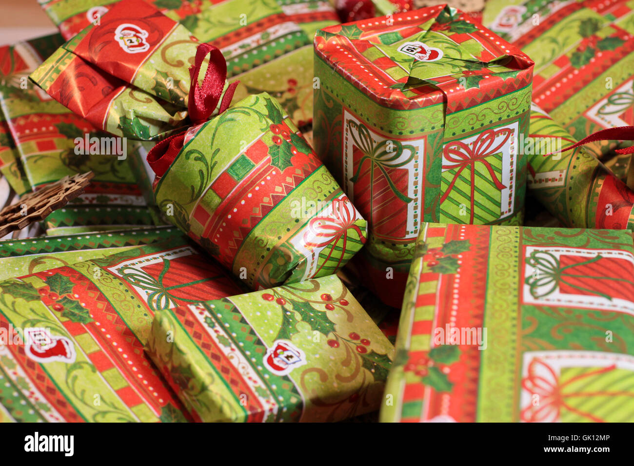 Weihnachts-Dekoration-Geschenke Stockfoto