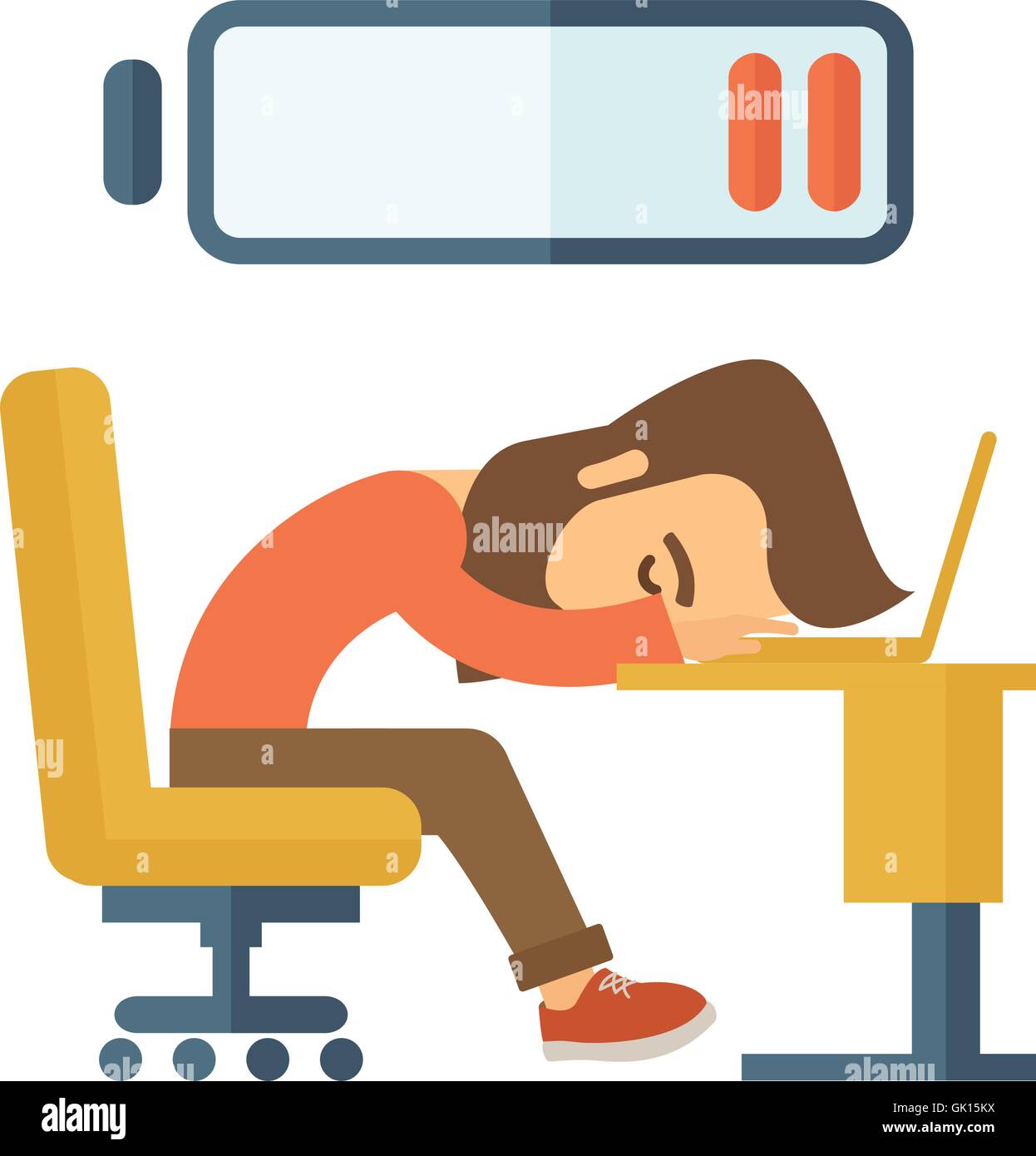 Müde Mitarbeiter liegen. Stock Vektor