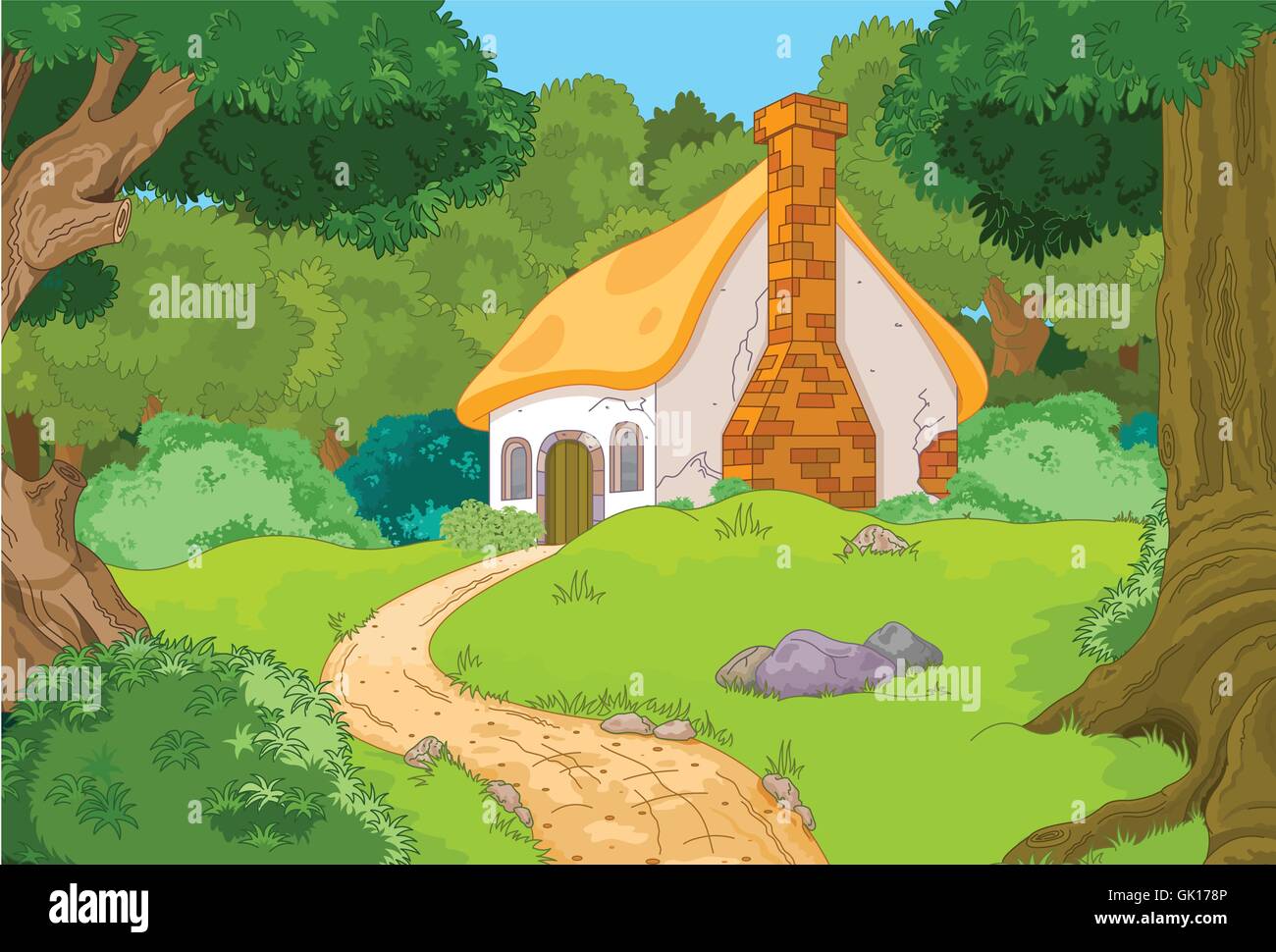 Cartoon-Waldhütte Stock Vektor
