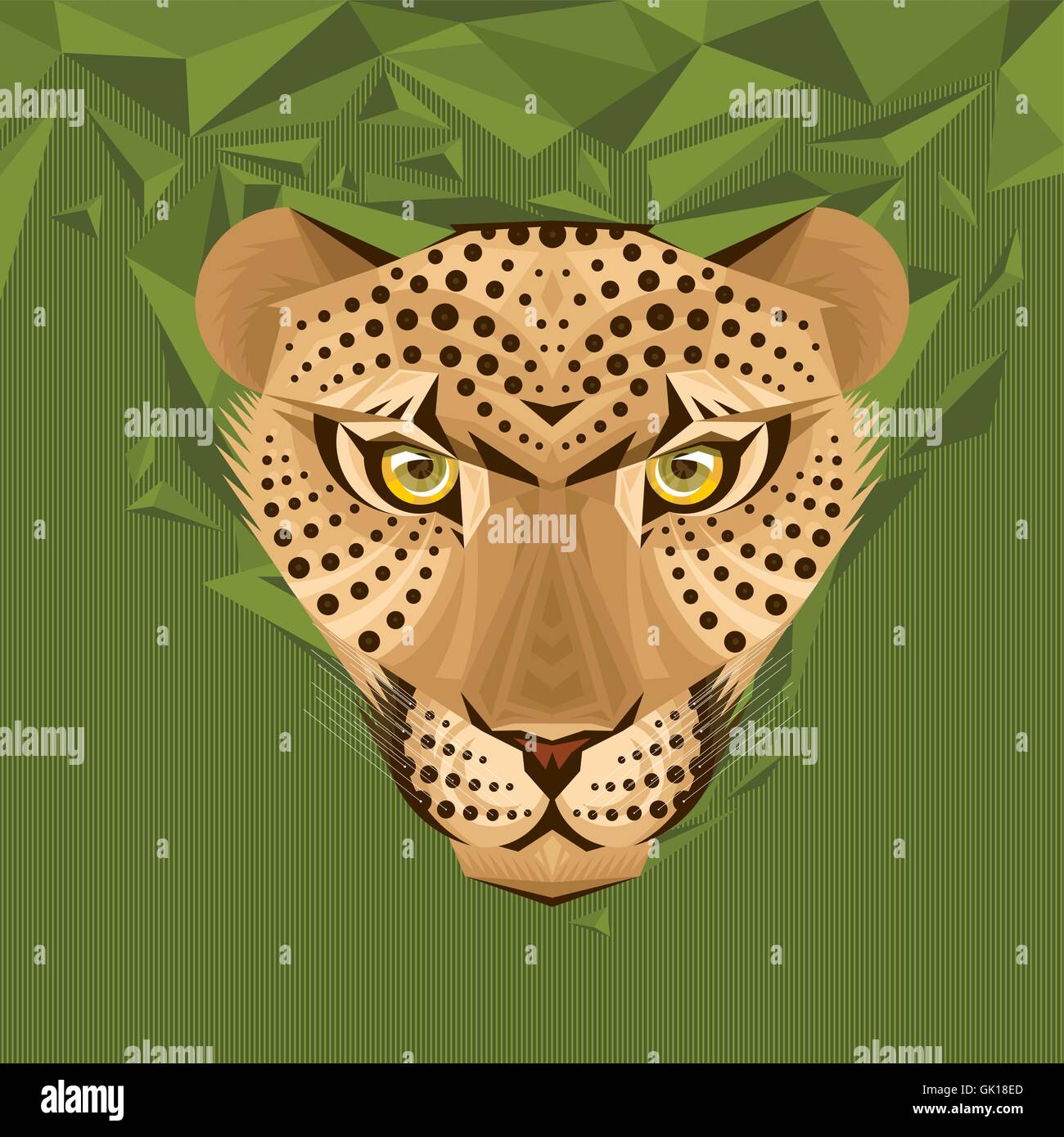 Porträt von einem Leopard-Vektor-illustration Stock Vektor