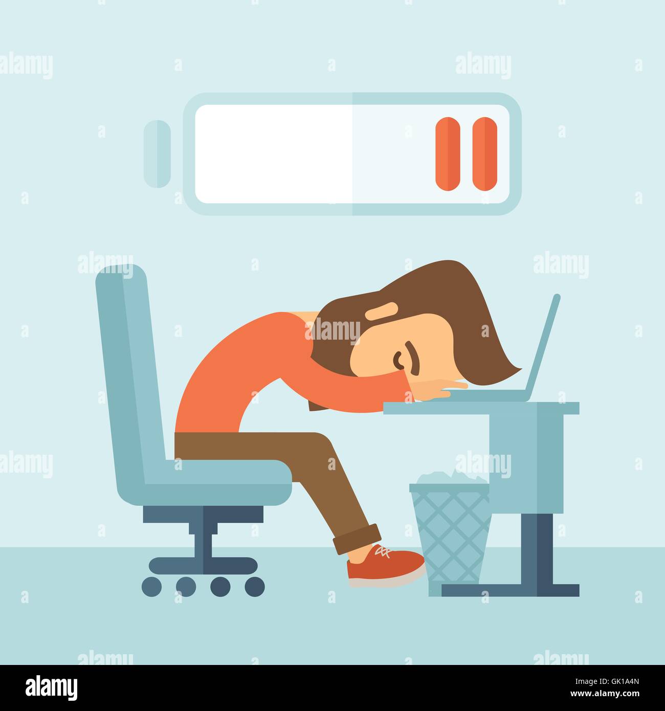 Müde Mitarbeiter liegen. Stock Vektor