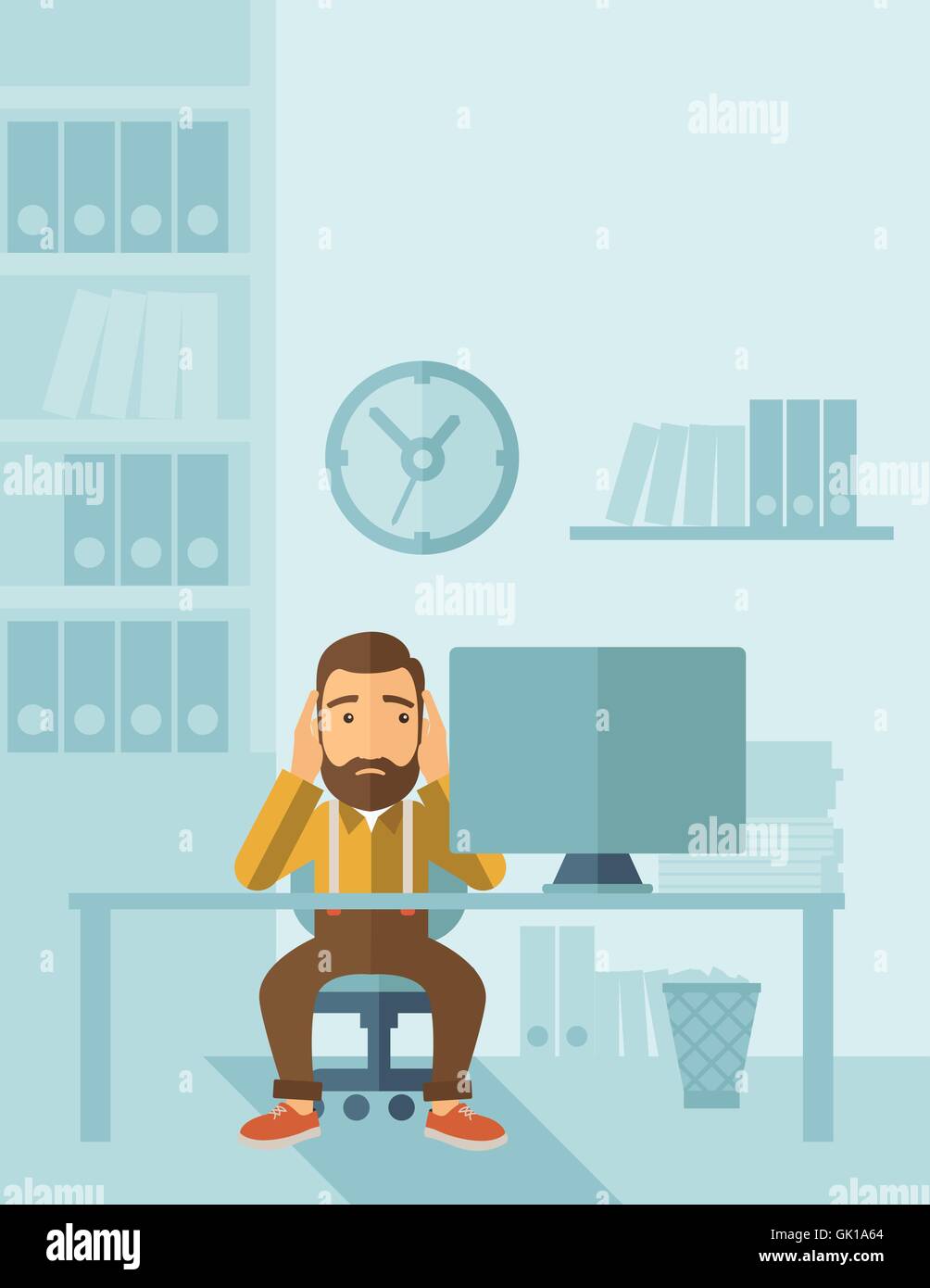 Unglückliche Geschäftsmann Stock Vektor