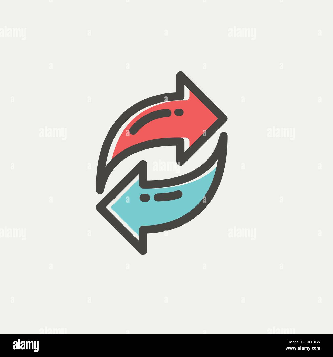 Dünne Linie Pfeilsymbol Stock Vektor