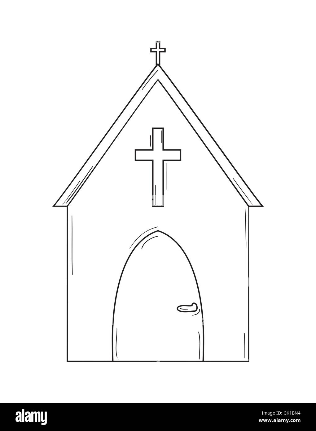 Skizze der Kirche Stock Vektor