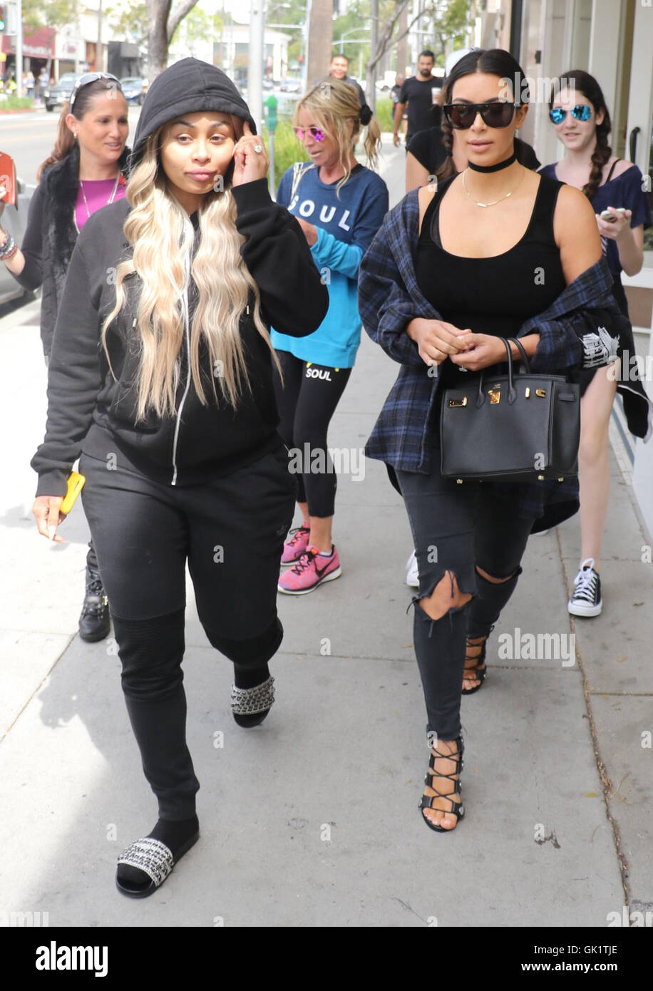 Kim Kardashian, Rob Kardashian und Blac Chyna zu Mittag bei Nate'n Al mit Beverly Hills: Kim Kardashian, Blac Chyna wo: Los Angeles, California, Vereinigte Staaten von Amerika bei: 26. April 2016 Stockfoto