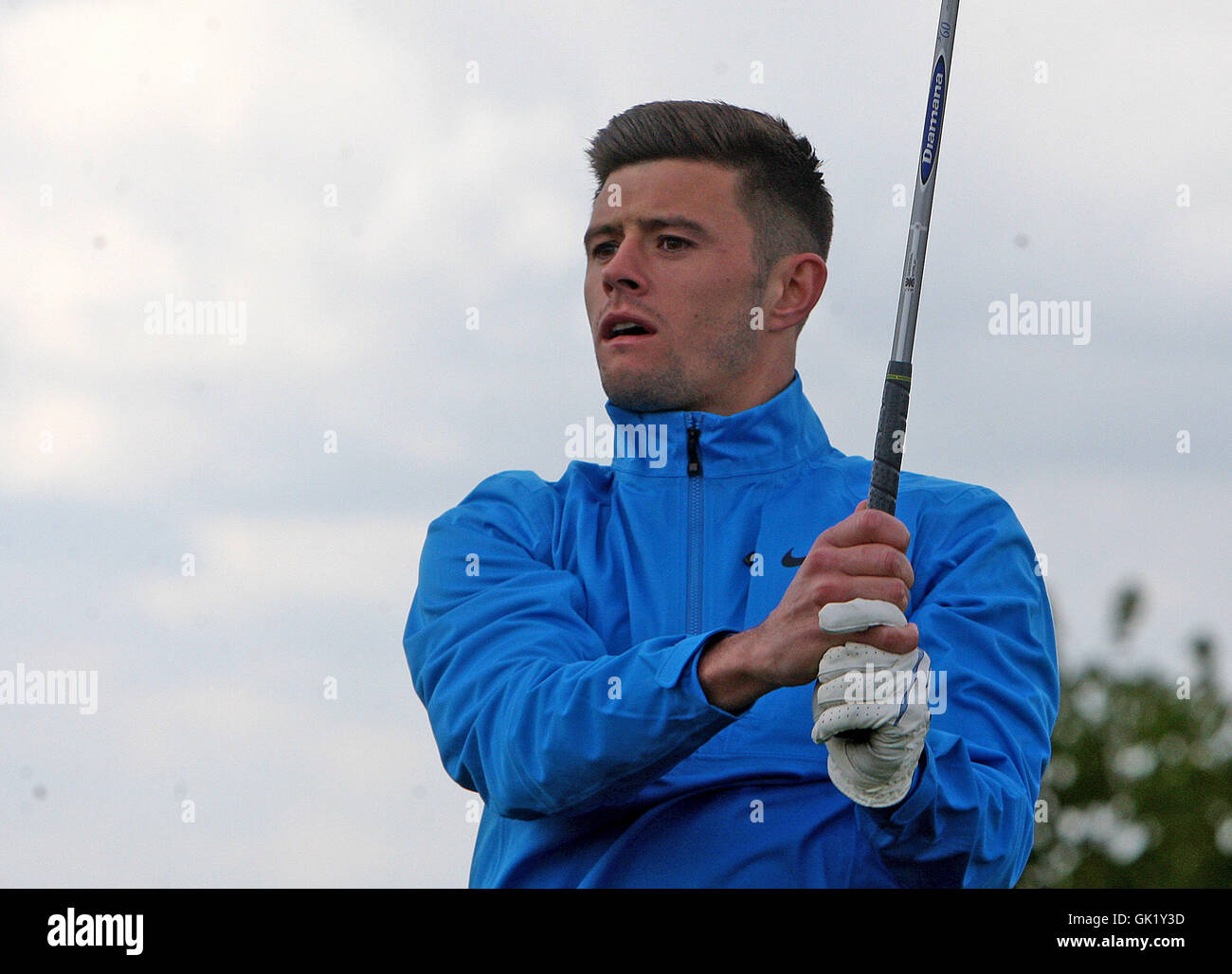 Mark Noble West Ham Captain bei seinem Testimonial-Golf-Tag bei Langdon Hills GC in Essex.  Mitwirkende: Aaron Cresswell Where: Langdon Hills, Vereinigte Staaten von Amerika bei: 27. April 2016 Stockfoto