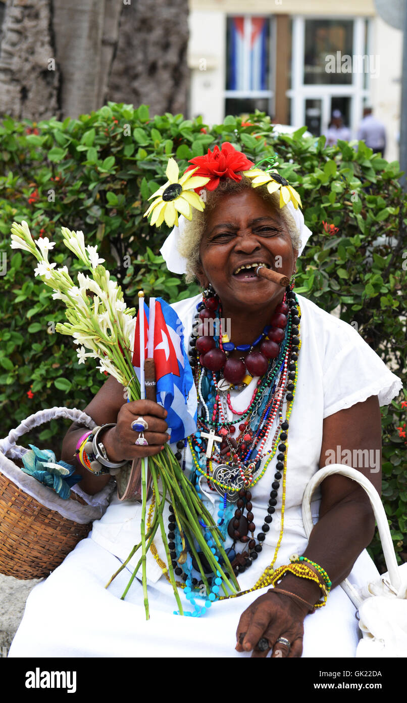 Porträt einer älteren kubanische Frau. Stockfoto