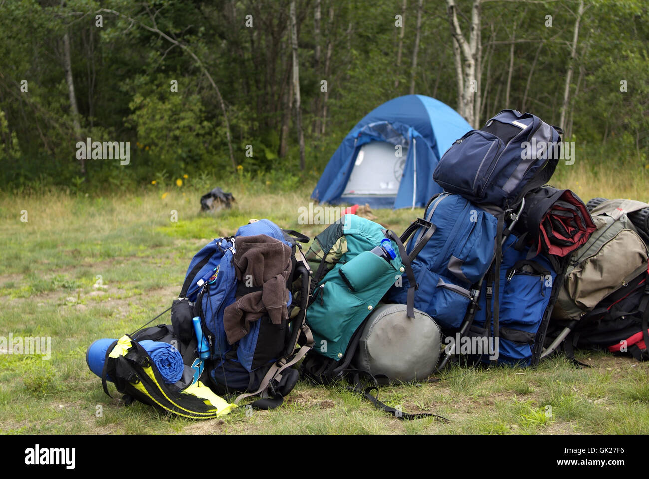 Getriebe camping Zelt Stockfoto