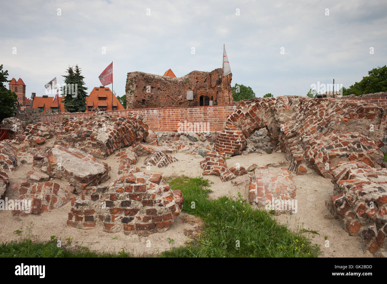 Teutonic Burgruine Knights in Torun, Polen, mittelalterliche Stadt Wahrzeichen bis 13. Jahrhundert zurückreicht. Stockfoto