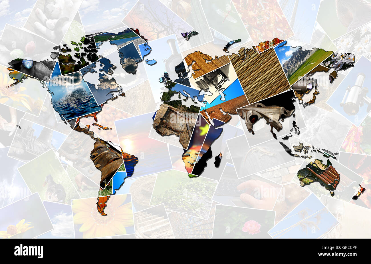 Collage Globus planet Stockfoto