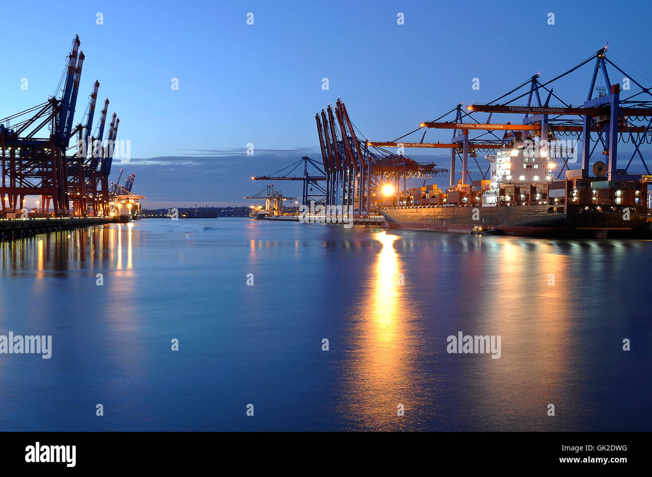 Container-Hafen hamburg Stockfoto