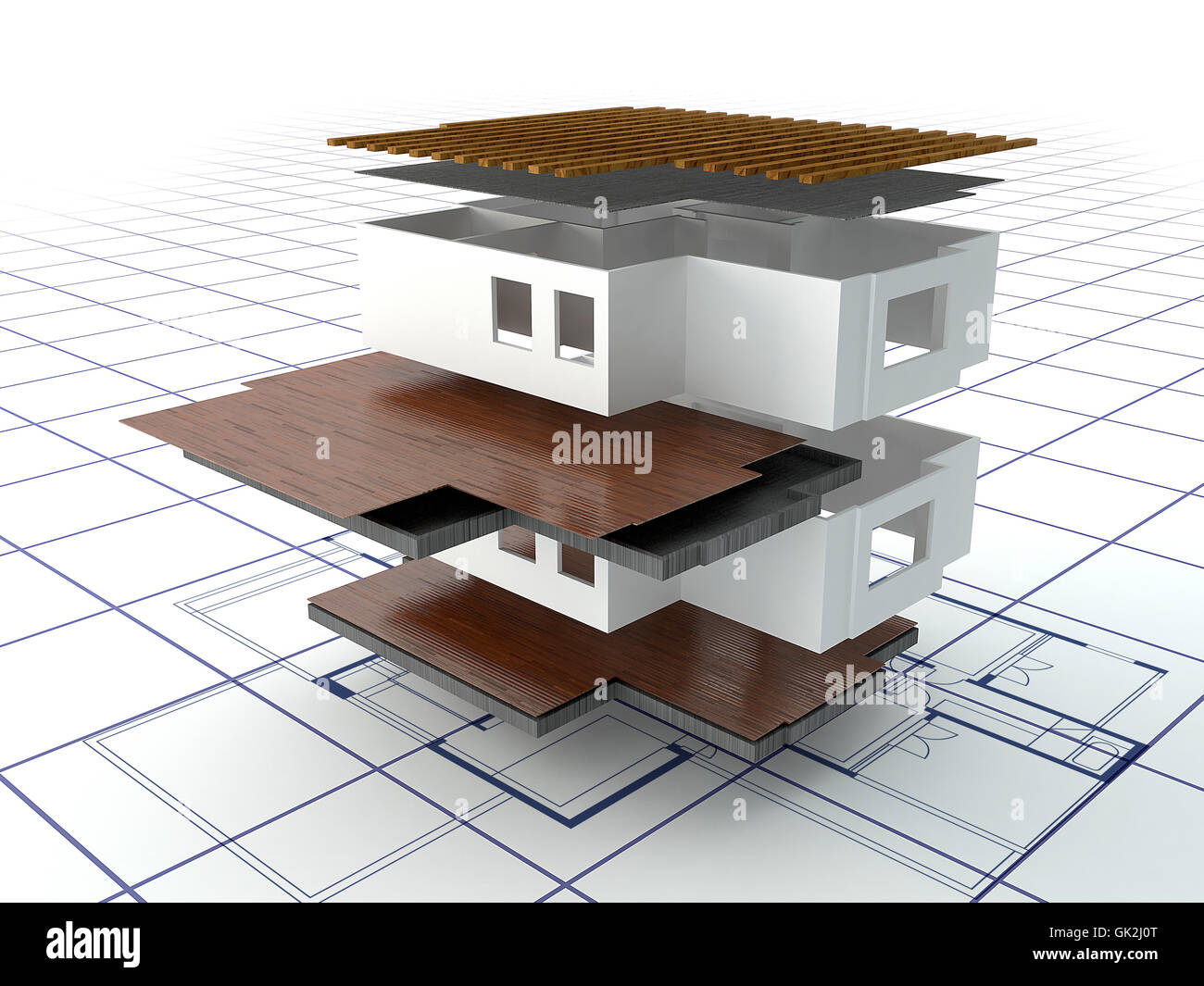 Haus-Gebäudemodell Stockfoto