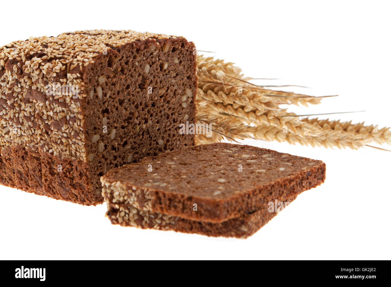 Vollkornbrot mit Getreide Stockfoto
