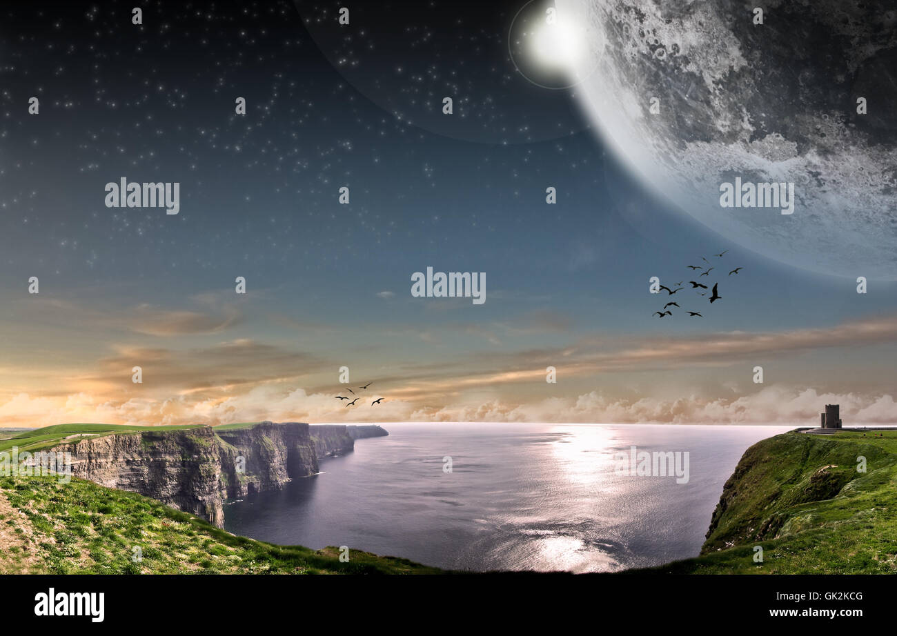 Raum-Mond-Küste Stockfoto