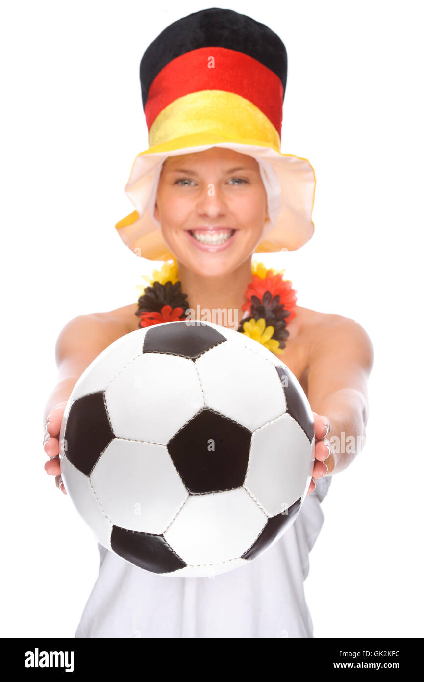 weibliche Fußball-fan Stockfoto