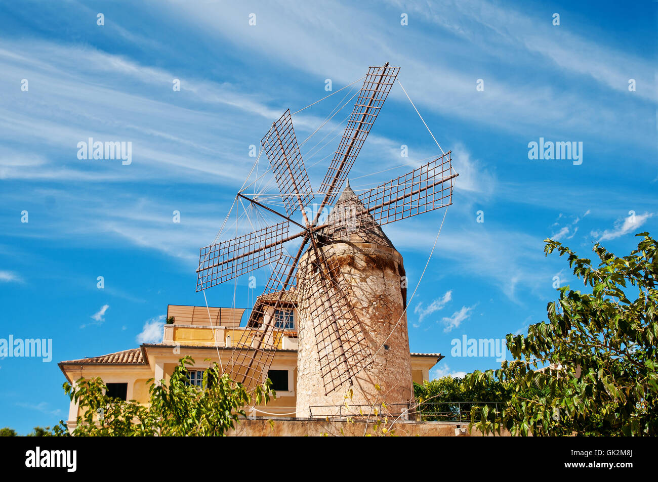 traditionelle Windmühle in palma Stockfoto