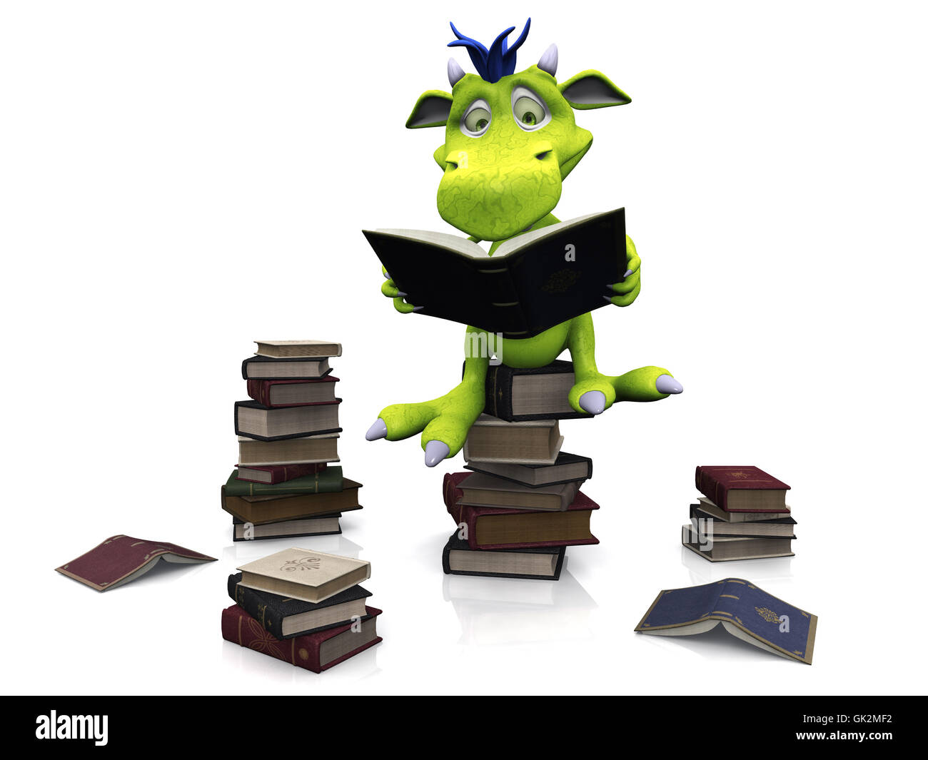 Monster-Drachen lesen Stockfoto