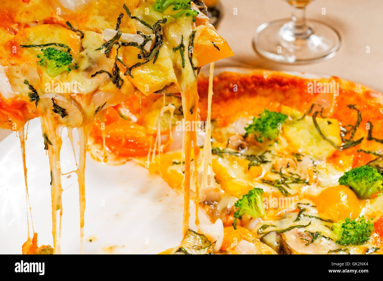 Gemüse Pizza Italienisch Stockfoto