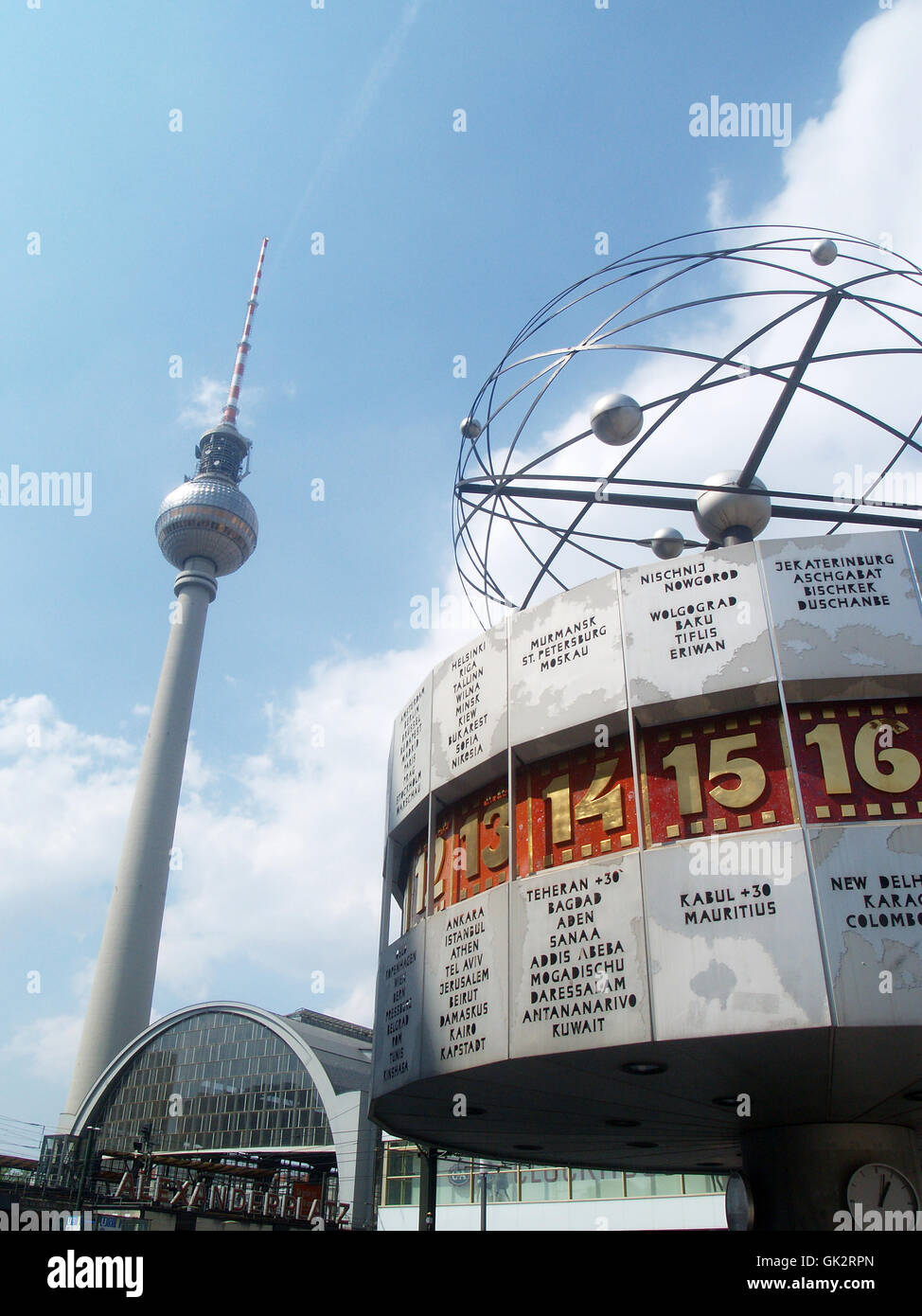 Berlin tv-Turmuhr der Welt Stockfoto