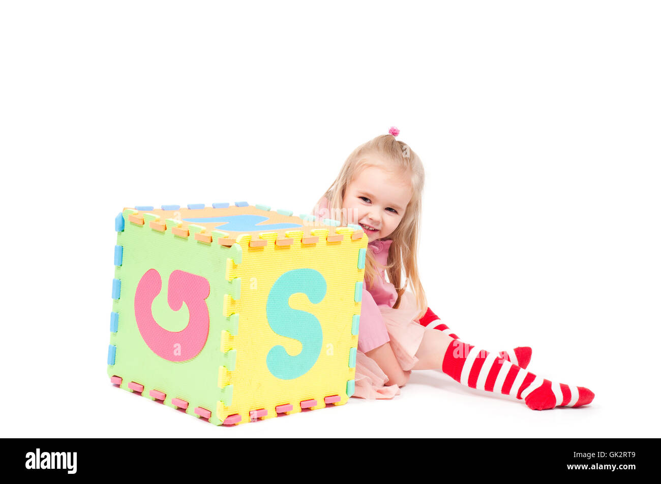 Füße Buchstaben Socken Stockfoto