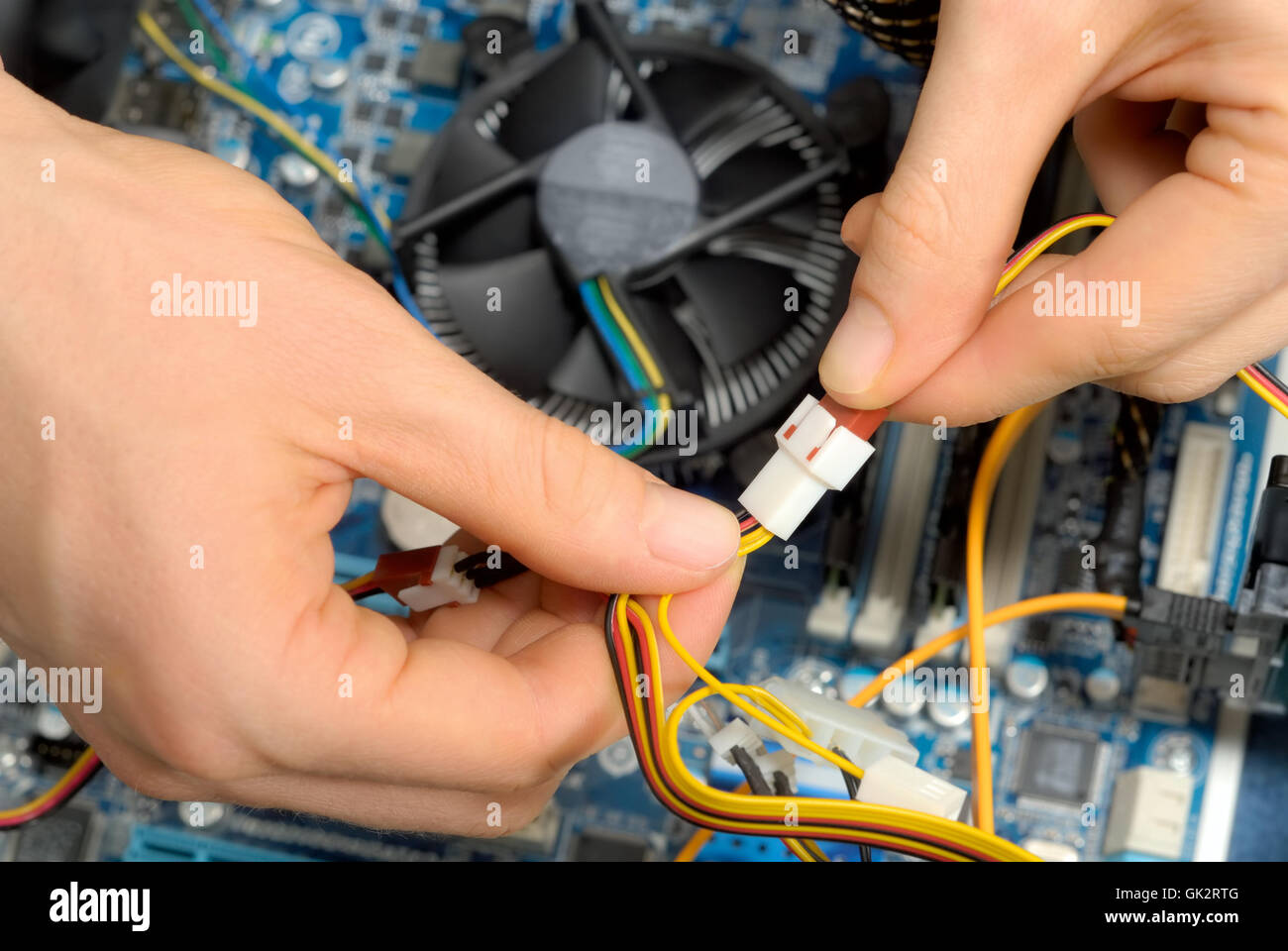 Arbeiten Sie an der Hardware des Computers Stockfoto