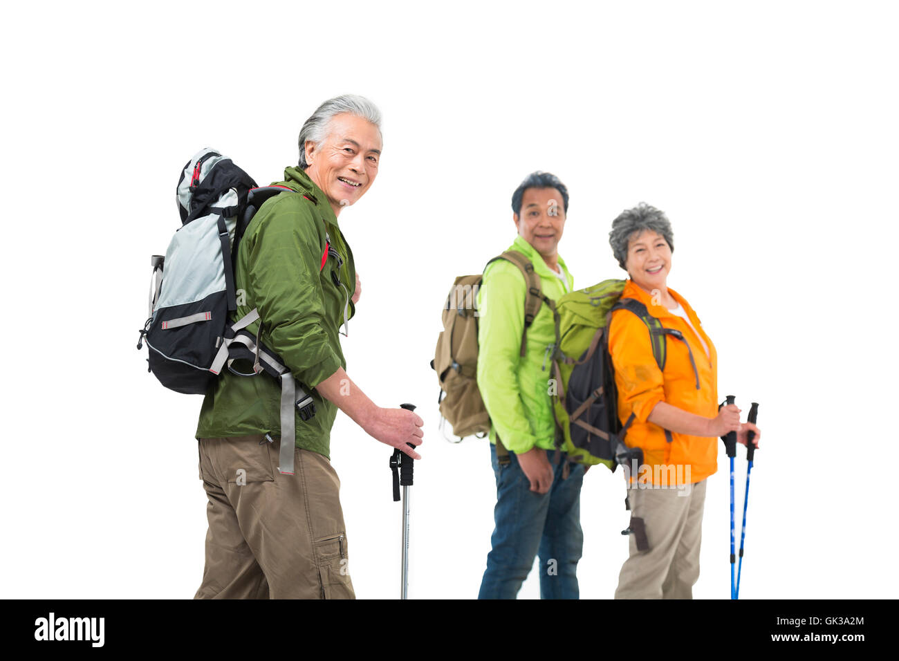 Glückliche ältere Klettertouren Stockfoto