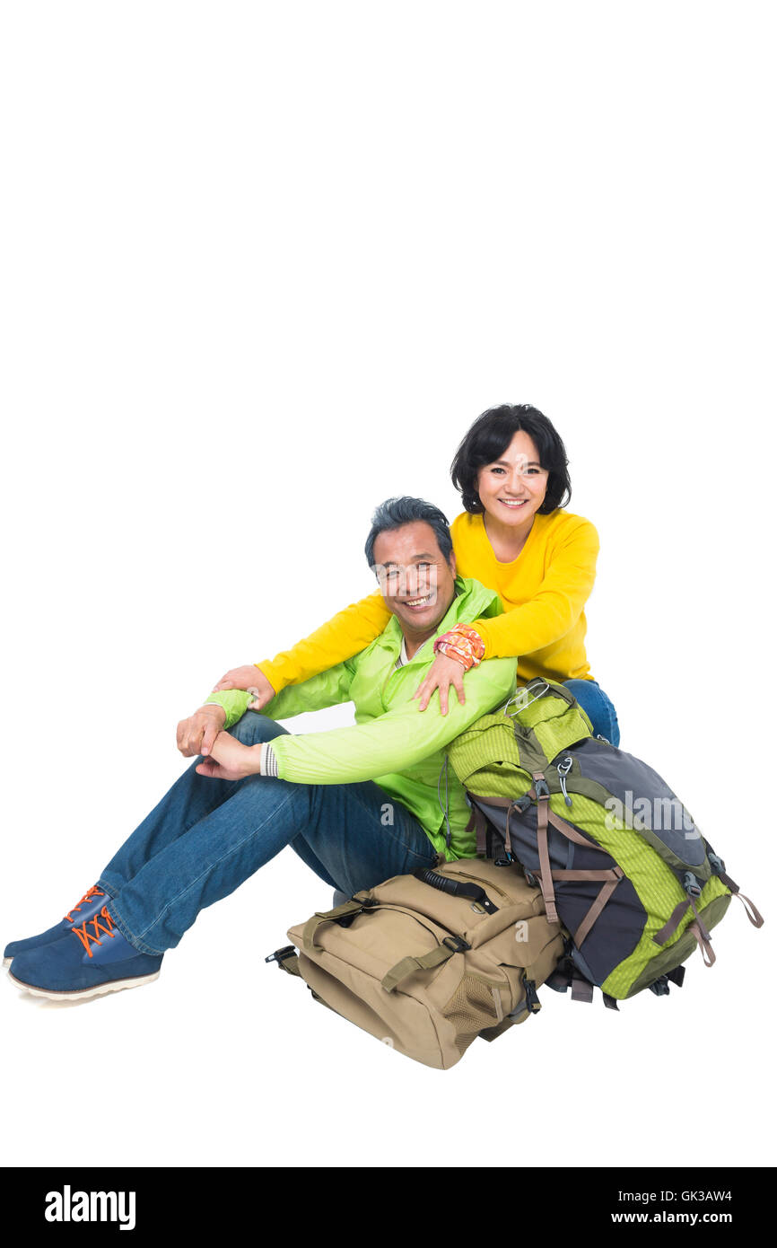 Älteres Ehepaar Picknick im freien Stockfoto