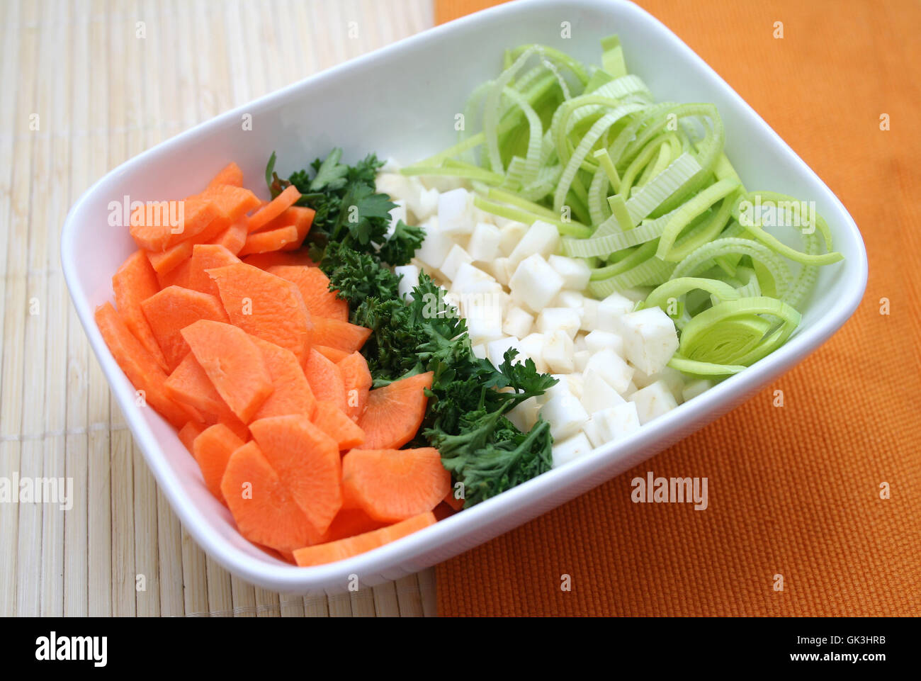Gemüse Kohlrabi geschnitten Stockfoto