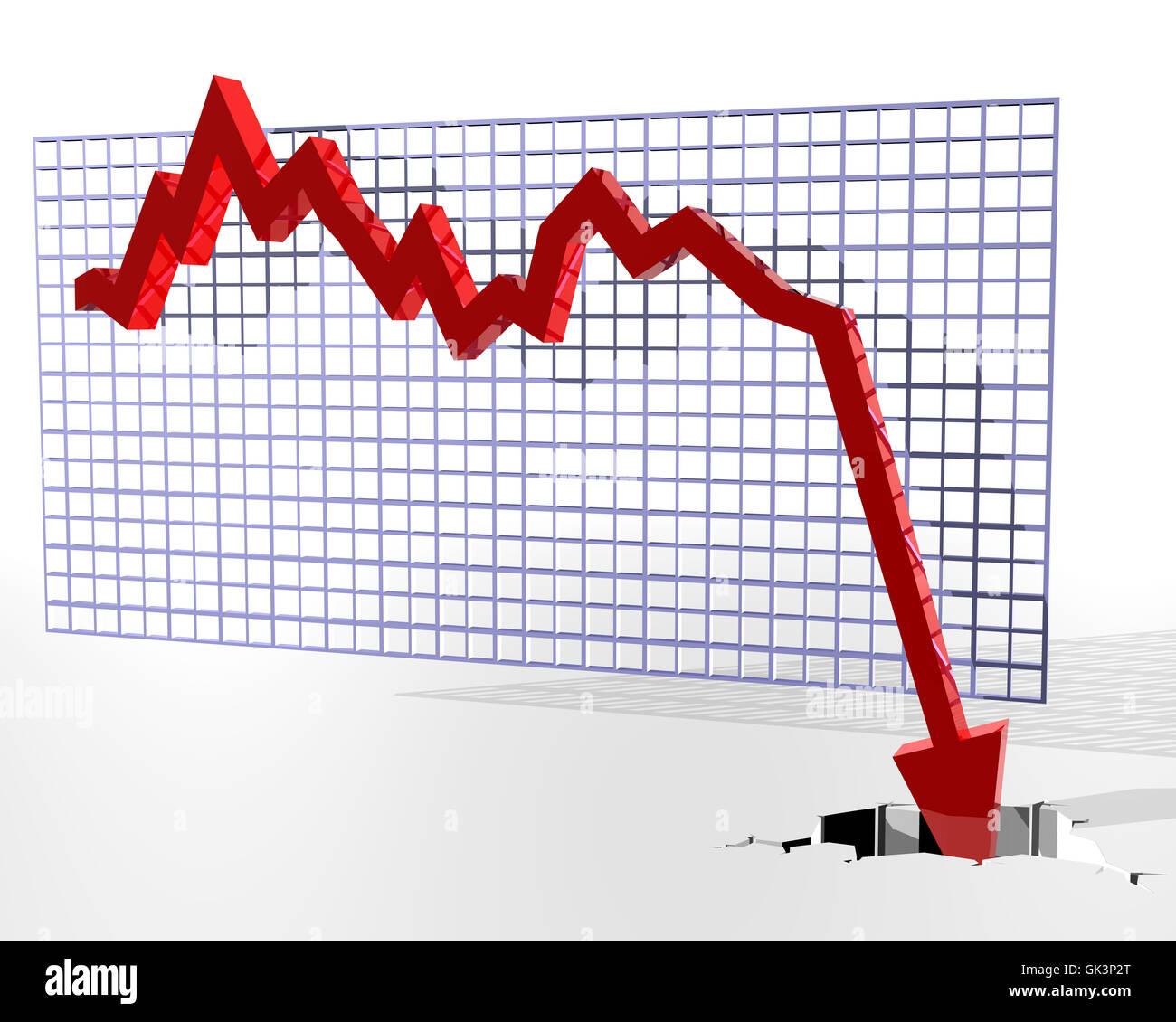 Verlust Finanzen scheitern Stockfoto