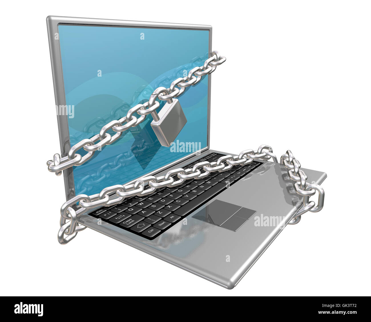 Laptop Notebook Lock Stockfoto