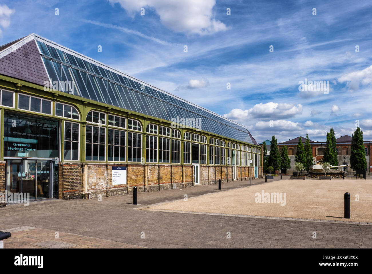 Woolwich, London.Greenwich Heritage Centre Gebäudehülle im Royal Arsenal Riverside, eine Berkeley Häuser Entwicklung Stockfoto