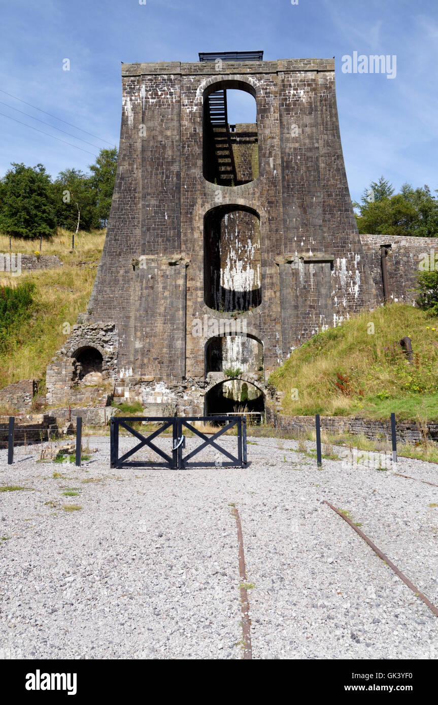 Wasser Balance Tower, Blaenavon Eisenhütte Teil des UNESCO-Weltkulturerbes, Blaenavon, South Wales Täler, Wales, UK. Stockfoto