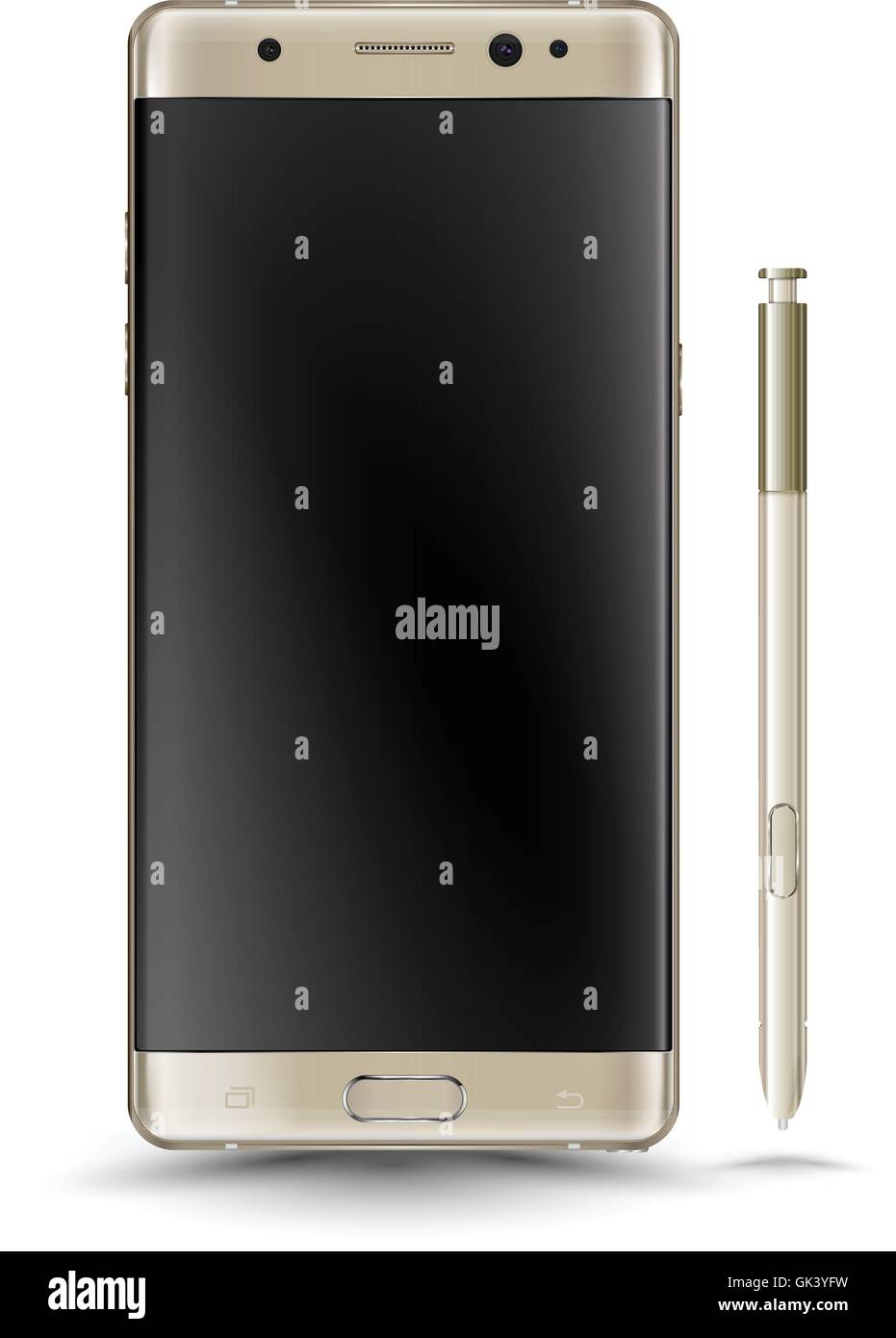 Neue realistische Smartphone-Prototypen mit unbelegten Schirm isoliert auf weißem Hintergrund. Stock Vektor