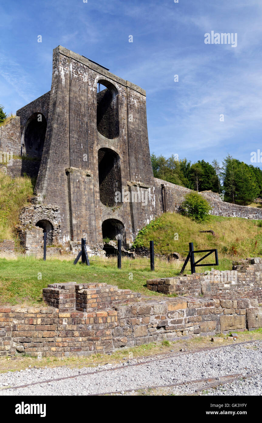 Wasser Balance Tower, Blaenavon Eisenhütte Teil des UNESCO-Weltkulturerbes, Blaenavon, South Wales Täler, Wales, UK. Stockfoto