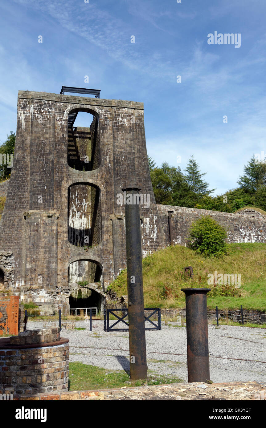 Wasser Balance Tower, Blaenavon Eisenhütte Teil des UNESCO-Weltkulturerbes, Blaenavon, South Wales Täler, Wales, UK. Stockfoto