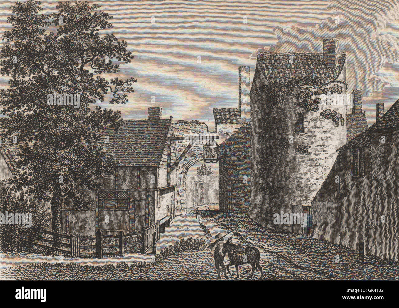 CANTERBURY. "Reiten Tor". GOSTLING, antiken print 1825 Stockfoto