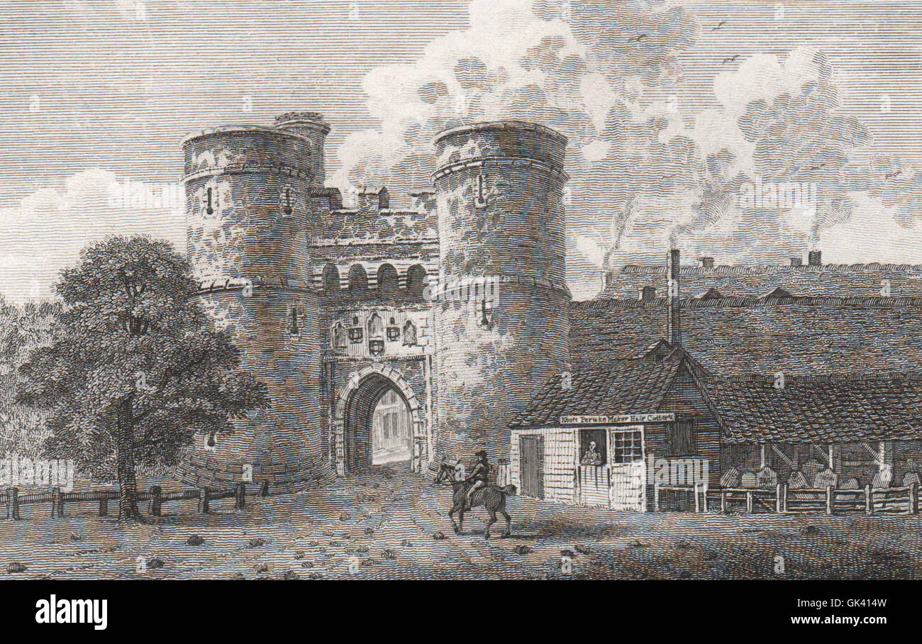 CANTERBURY. "St.-Georgs Tor". GOSTLING, antiken print 1825 Stockfoto