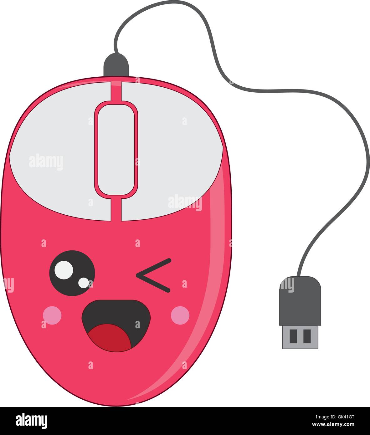 Kawaii-Computer-Maus-Symbol Stock Vektor